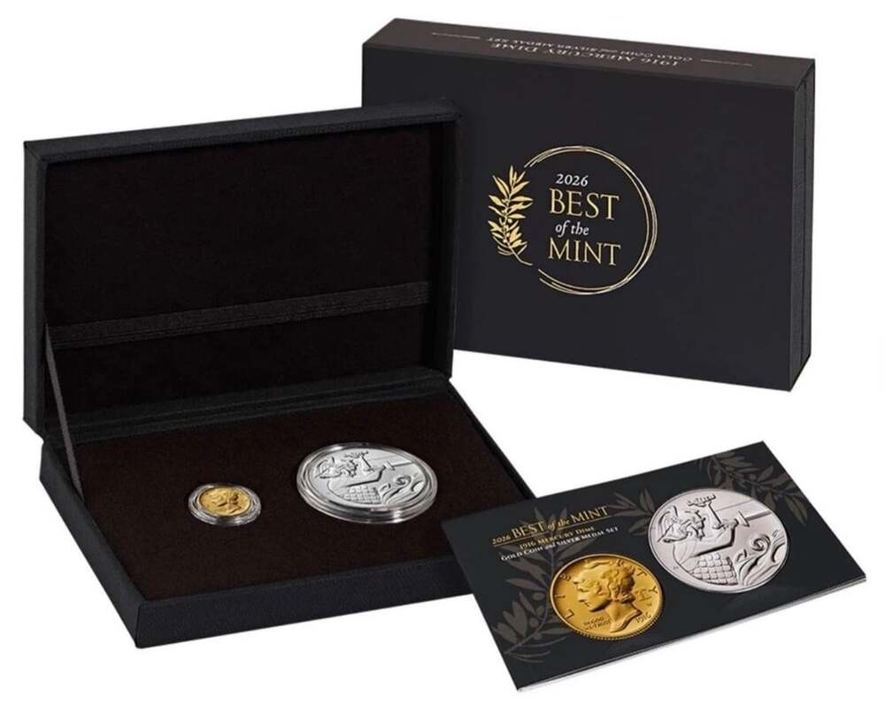 2026 Best of the Mint 1916 Mercury Dime Gold Coin & Silver Medal Set Sealed New